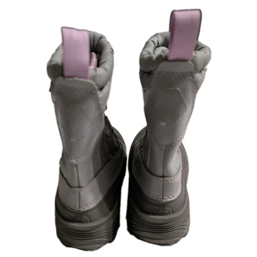 The North Face‎ Kids Snow Boots Girls Sz 1 Gray Pink Waterproof Insulated Winter
